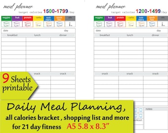 21 working day repair service dinner software Etsy picture relating to 21 Day Fix Meal Planner Printable called 21 working day repair dinner application Etsy